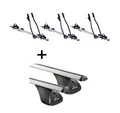 VDP Dachträger (Für Ihren AlfaRomeo Giulietta 5 Türer ab 2010, Dachträger und drei Fahrradträger/Fahrradhalter im Set), 3x Fahrradträger SAGITTAR + Dachträger Original kompatibel mit Alfa Romeo Giulietta 5 Türer ab 2010