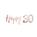 Oblique Unique® Happy 30 Girlande Banner 1,5 m in Roségold für 30. Geburtstag Jubiläum Party Feier Deko