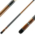 Winsport Billard Queue Eight-Ball 13 mm Profi-Klebleder, honigbraun gebeizt mit schönem 8-Ball Motiv, Ahornholz Pool Cue mit Nylon-Griffband, 147 cm, 2-TLG.