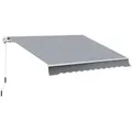 Outsunny Manuelle, Grau, Metall, 245x350x395 cm, Sonnen- & Sichtschutz, Markisen