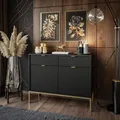 CORTADO GOLD Kommode KSZ104 mit Schubladen schwarz