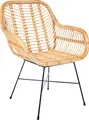 BELIANI Rattanstuhl Natürlich / Schwarz Rattan/Metall Perfekt für Garten Modern
