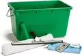 UNGER PRO Fensterreiniger 5in1 Complete Set, Fensterwischer, Fensterabzieher, 12 l Profi-Eimer, Sicherheitsschaber, MicroWipe Lite Mikrofasertuch, Komplettausstattung für streifenfreie Glasreinigung