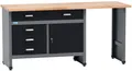 Küpper Werkbank 12039 – 170 × 84 × 60 cm, 4 Schubladen, 1 Tür, 300 kg Tragkraft, massive 30 mm Buchenplatte
