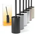 SAVEGA - Silikon Klobürste Edelstahl - Hygienische WC-Bürste mit modernem Bürstenhalter - Design Klobürste mit Spritzschutz - Toilet Brush - schwarz