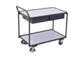 CORDES Transportroller VARIOfit ESD Tischwagen mit 2 Ladeflächen und 2 Schubladen Schiebegrif