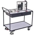 VARIOfit Tischwagen sw-600.959, ESD, Metall & Holz, mit 2 Etagen, Tragkraft 250kg, 985 x 590mm