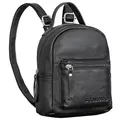 STILORD Tiny Mini Rucksack Damen Leder Rucksack Damen klein Cityrucksack Vintage Daypack Lederrucksack Kleiner Damenrucksack Echtleder Farbe:schwarz