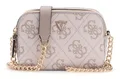 GUESS Umhängetasche Noelle II Crossbody Camera Bag Dark Taupe Logo hellgrau