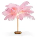 KARE DESIGN Tischleuchte Feather Palm Alu, Eisen, Stahl & Metall Rosa