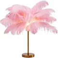 Kare-Design Tischleuchte, Pink, Naturmaterialien, Federn,Federn, 50x60x50 cm, Lampen & Leuchten, Innenbeleuchtung, Leuchten nach Räumen, Schlafzimmerlampen
