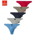 H.I.S String Herren Unterhose (Packung, 5-St) in Baumwollstretch-Qualität blau|bunt|grau|rot 4 (S)