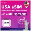 travSIM USA eSIM | T-Mobile Netz | Unbegrenzte Daten, Anrufe & Texte in den USA | eSIM für USA funktioniert auf eSIM kompatiblen iOS & Android Geräten | USA eSIM 30 Tage