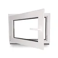 Kellerfenster - Kunststoff - Fenster - innen weiß/außen weiß - BxH: 50 x 50 cm - 500 x 500 mm - DIN Links - 2 fach Verglasung - 60 mm Profil
