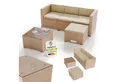 Juskys Gartenlounge-Set Punta Cana, (Set, Sitzgruppe), Polyrattan Sitzgarnitur mit 1 Tisch, 1 Sofa und 1 Hocker