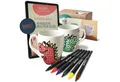 Veluxis Tasse TassenPoet Malset mit 2 Tassen (400 ml) & 6 edding Porzellanmalstiften, DIY Tassen zum bemalen - Kreatives Geschenk für Kinder & Erwachsene