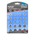 HyCell 24x Knopfzellen-Sparset/Je 2X CR2032 CR2025 CR2016 CR1620 LR41 LR43 LR44 LR626 LR621 LR754 LR1120 LR1130 / Ideal für Autoschlüssel TAN-Gerät Kinderspielzeug Uhren etc.