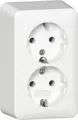 Gira 478013 SCHUKO-Doppelsteckdose mit Montageplatte, 16A, 250 V~, Reinweiß, IP2