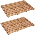 Badematten 2 Stk. Massivholz Akazie 56 X 37 Cm Vidaxl