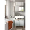 Mid.you Badezimmer, Eiche, Hellgrün, Kunststoff, 2-teilig, 7 Fächer, 60x184x34 cm, FSC Mix, Badezimmer, Badmöbelsets & Badmöbelserien, Badmöbel-Sets