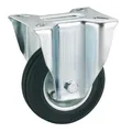 Dörner + Helmer Vollgummi-Bockrolle 100mm 70kg Stahlfelge ohne