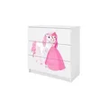 Kommode  Prinzessin und Pferd , weiß , Maße (cm): B: 81 H: 80,5