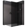 BERNSTEIN Walk In Dusche mit Schiebetür 120cm NT101 Graues Klar 8mm ESG Sicherheitsglas Nano Beschichtung Duschabtrennung Duschwand Duschtrennwand Echtglas-Dusche