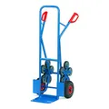 Fetra Stahlrohr-Treppenkarre, Traglast 200 kg, Schaufel, 2 Räder Lufbereifung mit 2 Fünfarmige Radsterne, 1 Stück, 1300 x 590 mm, blau, TK1327