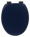sanicomfort WC-Sitz FINE Blau – MDF Toilettensitz mit Absenkautomatik | Softclose WC Deckel universell passend | stabil, pflegeleicht & komfortabel