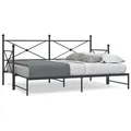 vidaXL Tagesbett Ausziehbar ohne Matratze Schwarz 75x190 cm Stahl