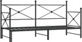 vidaXL Tagesbett Ausziehbar ohne Matratze Schwarz 75x190 cm Stahl