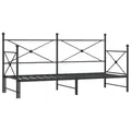 vidaXL Tagesbett Ausziehbar ohne Matratze Schwarz 75x190 cm Stahl, Schlafbett, Schlafsofa, Couchbett, Gästebett, Tagesbettsofa, bequemes Schlafsofa