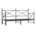 vidaXL Bett Tagesbett Ausziehbar ohne Matratze Schwarz 75x190 cm Stahl
