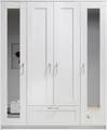 Schlafkontor Drehtürenschrank Lepini, Kleiderschrank mit Spiegel und Schubkasten als 3- oder 4-türer erhältlich