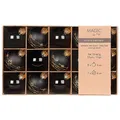 Weihnachtskugeln Glas 6cm x 15 Stück in Kartonbox Christbaumkugeln schwarz - Ebony Black