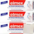 usy Bundle für Elmex Zahnpasta Intensivreinigung Weiß und Glatt 3er Pack (3x50ml Packung) + usy Block