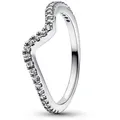 Pandora Fingerring Funkelnde Welle Ring aus 925er Silber mit Zirkonia von PANDORA silberfarben 58