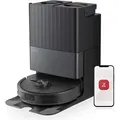 Roborock Qrevo Master Staubsauger Roboter 10.000 Pa mit All-in-One-Dock AI-Hindernisvermeidung/Heißwasser-Moppwäsche/FlexiArm-Design/APP Schwarz - Schwarz