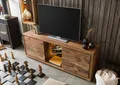 MASSIVMOEBEL24 TV-Board Akazie 175x40x63 natur lackiert BARK #111