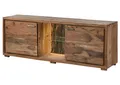 TV Lowboard Baumrinde Fernsehtisch Vintage Landhaus Holz massiv LED Beleuchtung