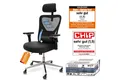 CLOUVOU Bürostuhl Ergonomisch, Schreibtischstuhl bis 150 kg - Testsieger (CleverSeat - Chefsessel für Arbeitszimmer, 4D Chrom-Metallarmlehne), Blade Wheels, Homeoffice, Gaming Stuhl, Drehstuhl