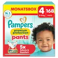 Pampers Premium Protection Pants Gr.4 Maxi 9-15kg Windeln, 168 Stück, Monatsbox