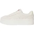 Tommy Jeans Damen Low Sneaker/Schnürschuhe Beige Rauleder, Größe:39, Farbauswahl:beige