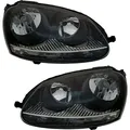 TYC Scheinwerfer Set für VW Golf 5 03-09 + GTI + Jetta in Schwarz H7 Halogen Set