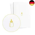 Hochwertige Glückwunschkarte Geburt mit Babyflasche in Goldprägung auf S