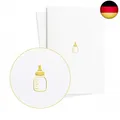Hochwertige Glückwunschkarte Geburt mit Babyflasche in Goldprägung auf S