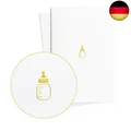Hochwertige Glückwunschkarte Geburt mit Babyflasche in Goldprägung auf S