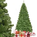 COSTWAY 225cm Künstlicher Weihnachtsbaum, Tannenbaum mit 1346 Spitzen PVC Nadeln, Metallständer&Klappsystem, Christbaum, Kunstbaum Weihnachten, Grün