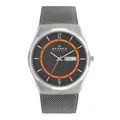 Skagen Herrenuhr Melbye Titanium, DreizeigerTagDatum Uhrwerk, 40mm Charcoal Titanium Gehäuse mit einem Edelstahl Mesh Armband, SKW6007
