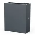 Herstera Metall Pflanzkübel, Blumenkasten, Hochbeet, schmal, anthrazit, 100 x 40 x 115 cm (L x B x H)